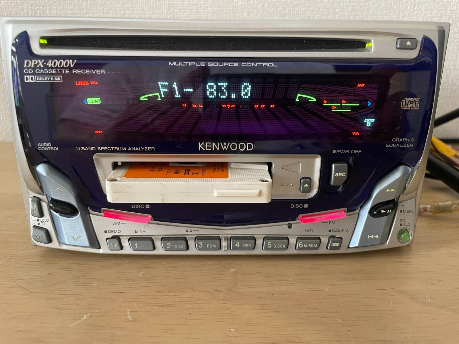 Kenwood DPX-4000V 2DIN Car Audio CD Cassette Bluetooth Player Tested Working