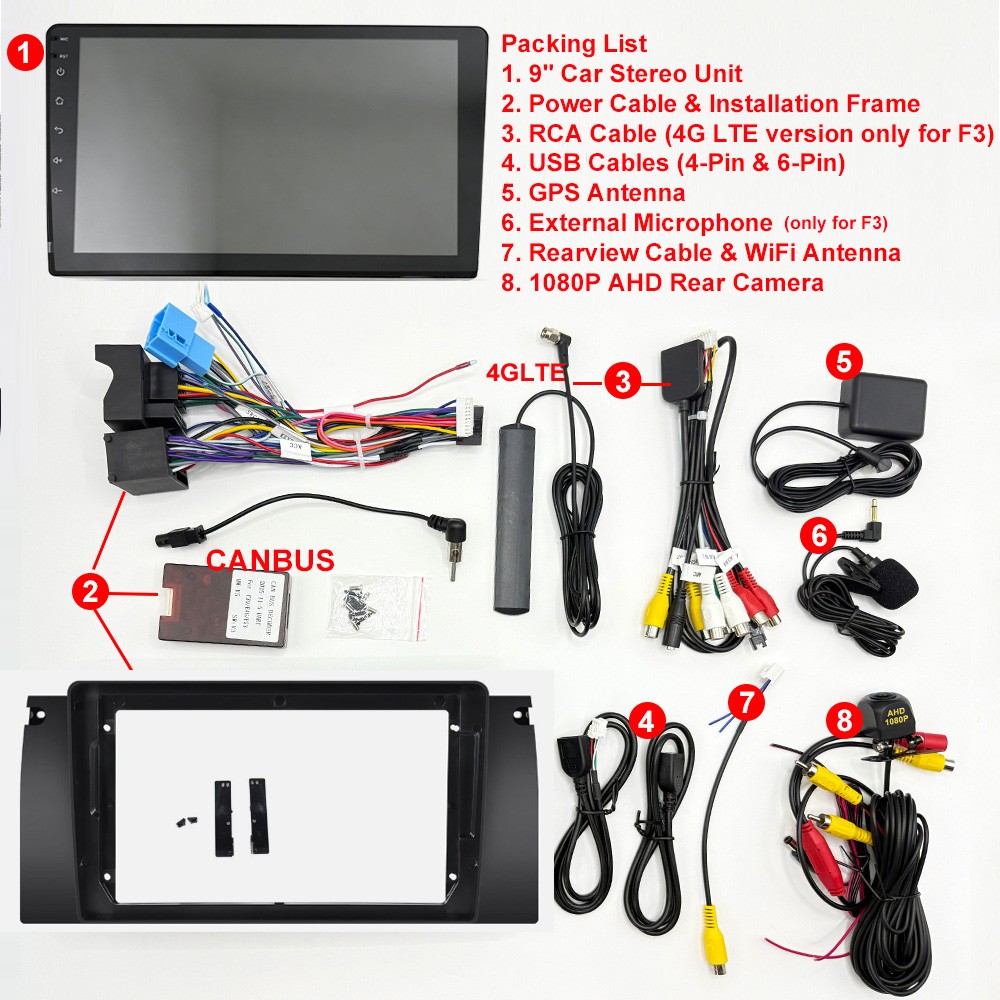 9″ Car Radio for BMW E39 X5 M5 E53 1999 – 2006 Android 15 Stereo CarPlay GPS
