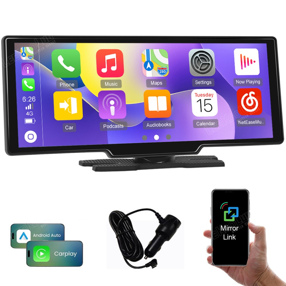 10.26′ 4K Car Wireless Apple CarPlay Android Auto FM Touch Screen Radio Universa
