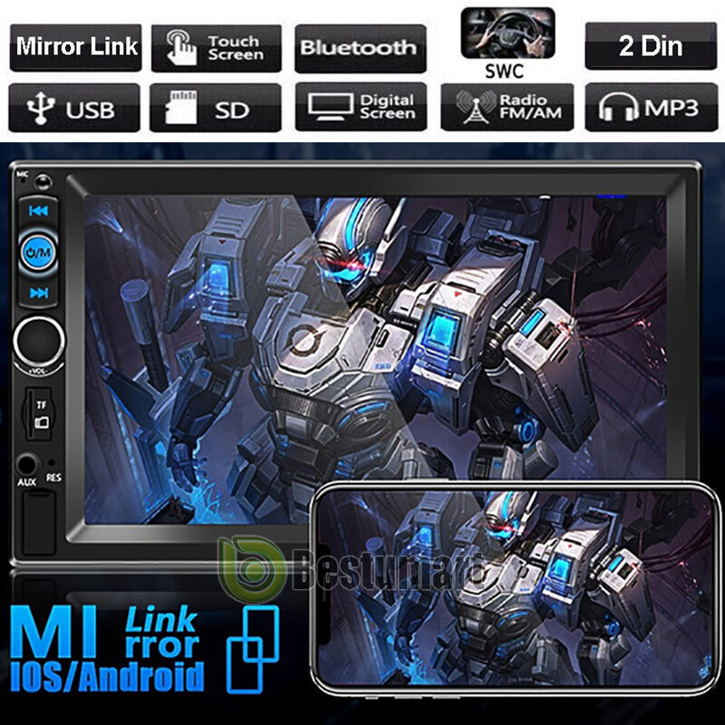 Android 10 Double Din 7″ Car Stereo CarPlay Auto Radio GPS Navi WiFi FM Player