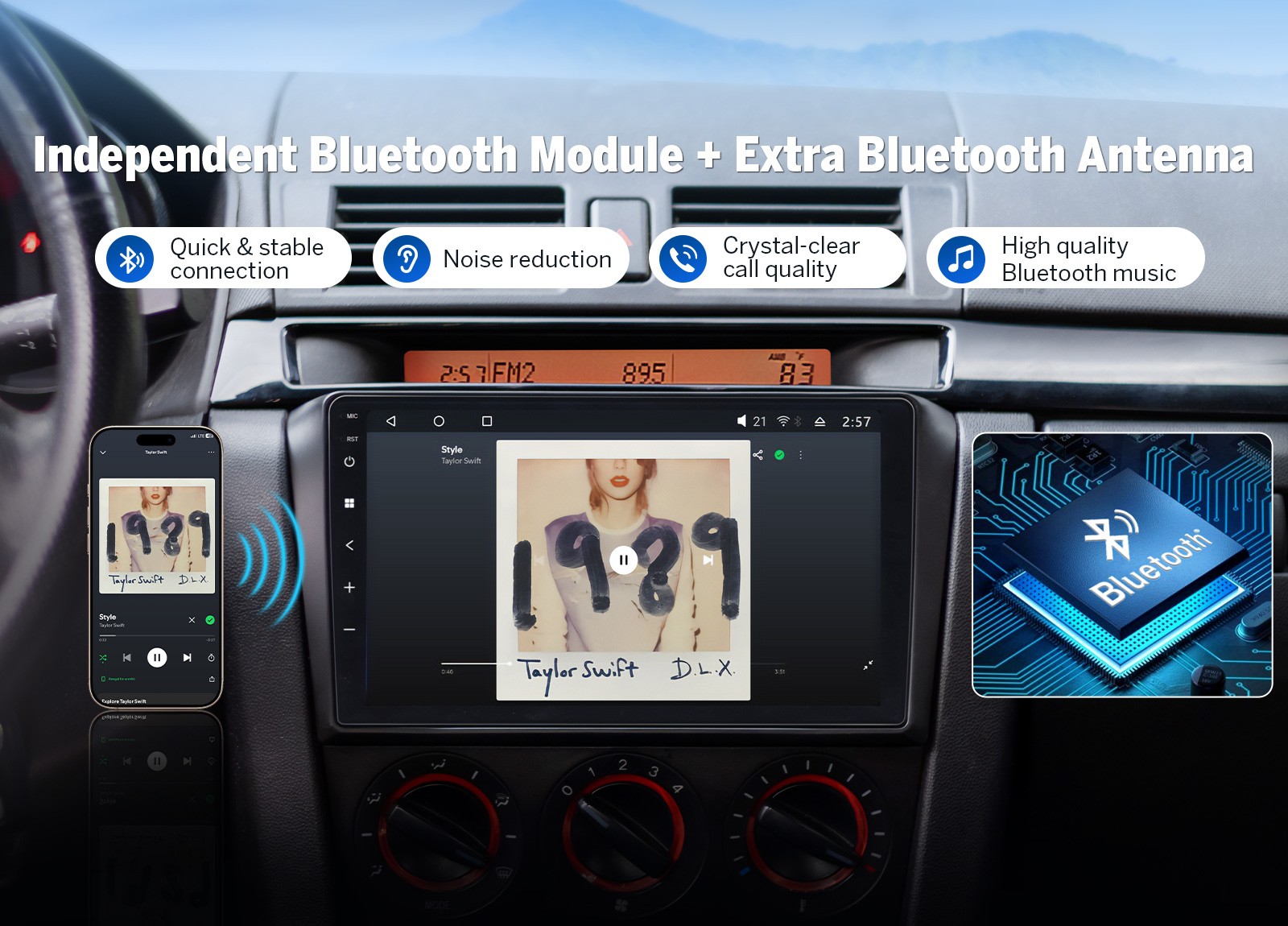 9 inch QLED 6+64 Android 14 Car Stereo GPS Navigation Radio for Mazda3 2004-2009