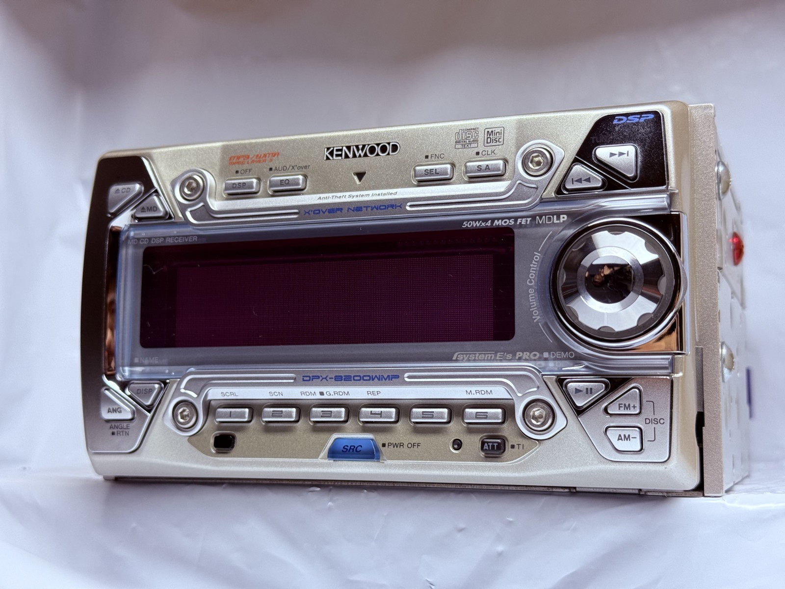 Kenwood DPX-8200WMP 2DIN Car Audio CD MD MP3 AUX Player Tested JDM Japan