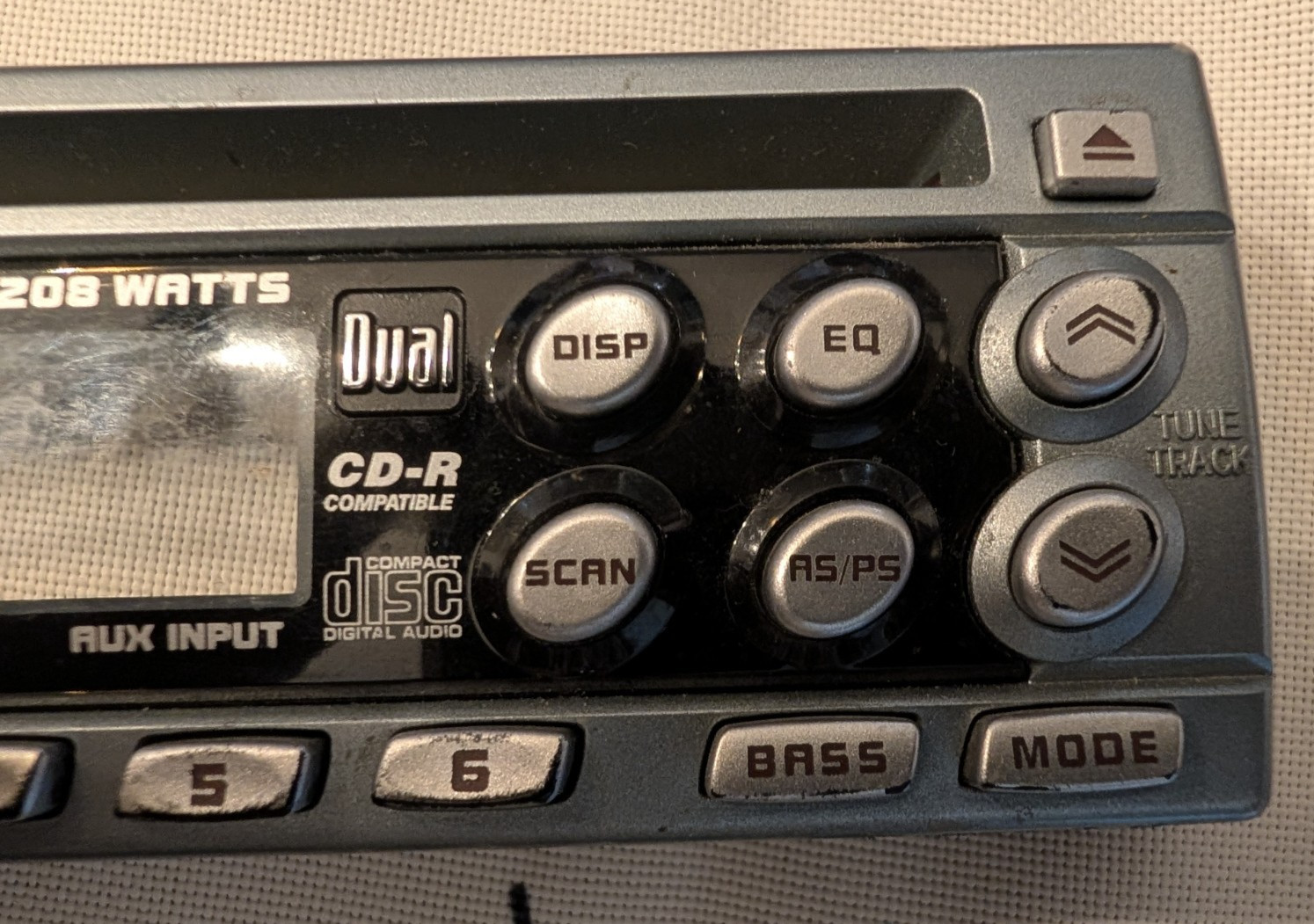 Dual XD6210 AM/FM CD Car Stereo Vintage FACEPLATE ONLY MISSING VOLUME KNOB