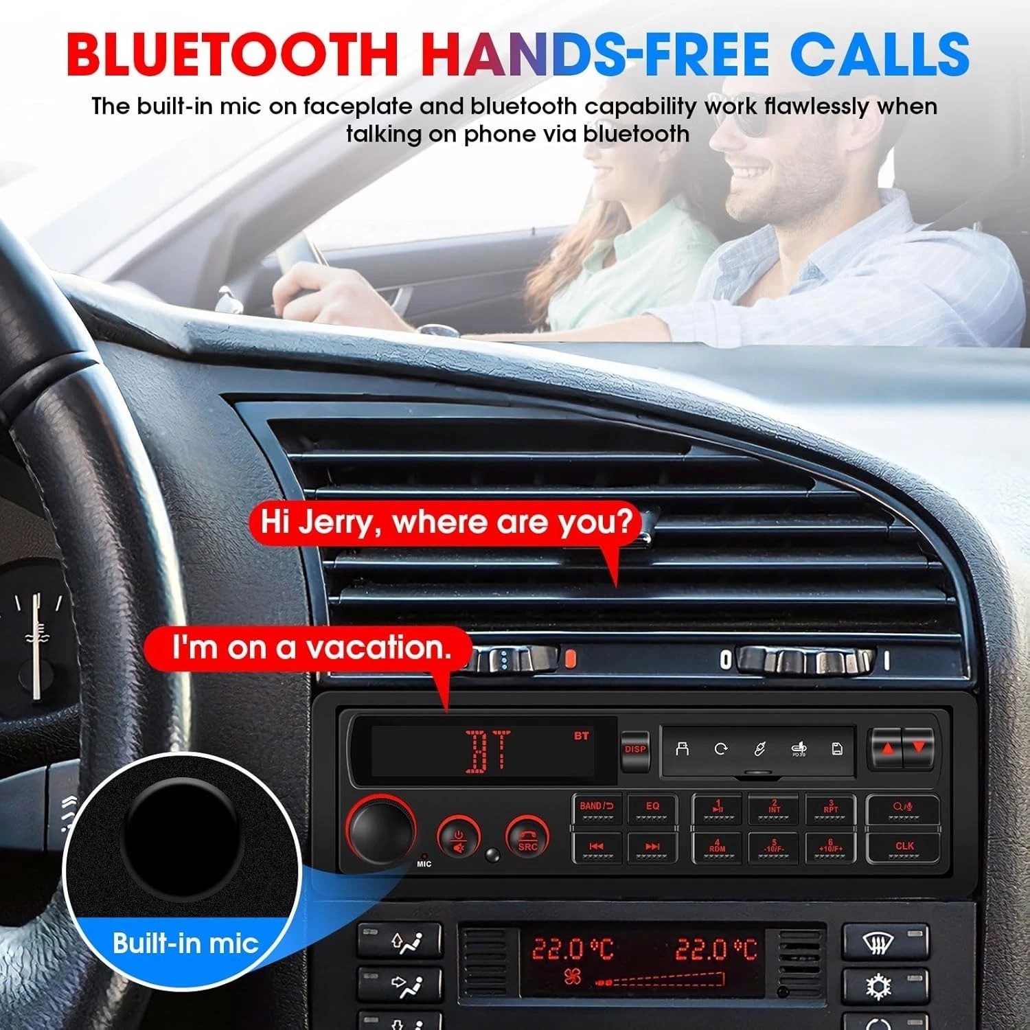 Retro Car Stereo Bluetooth FM AM USB SD Aux Single Din for Classic European V…