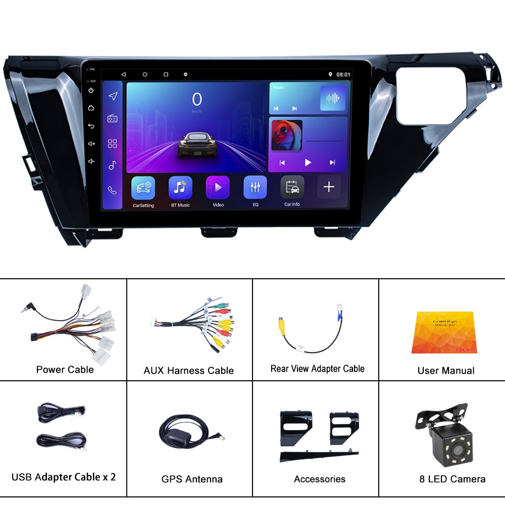 10.1” 2+32G Car Radio Player For TOYOTA CAMRY 2017-2020 Carplay With Camera