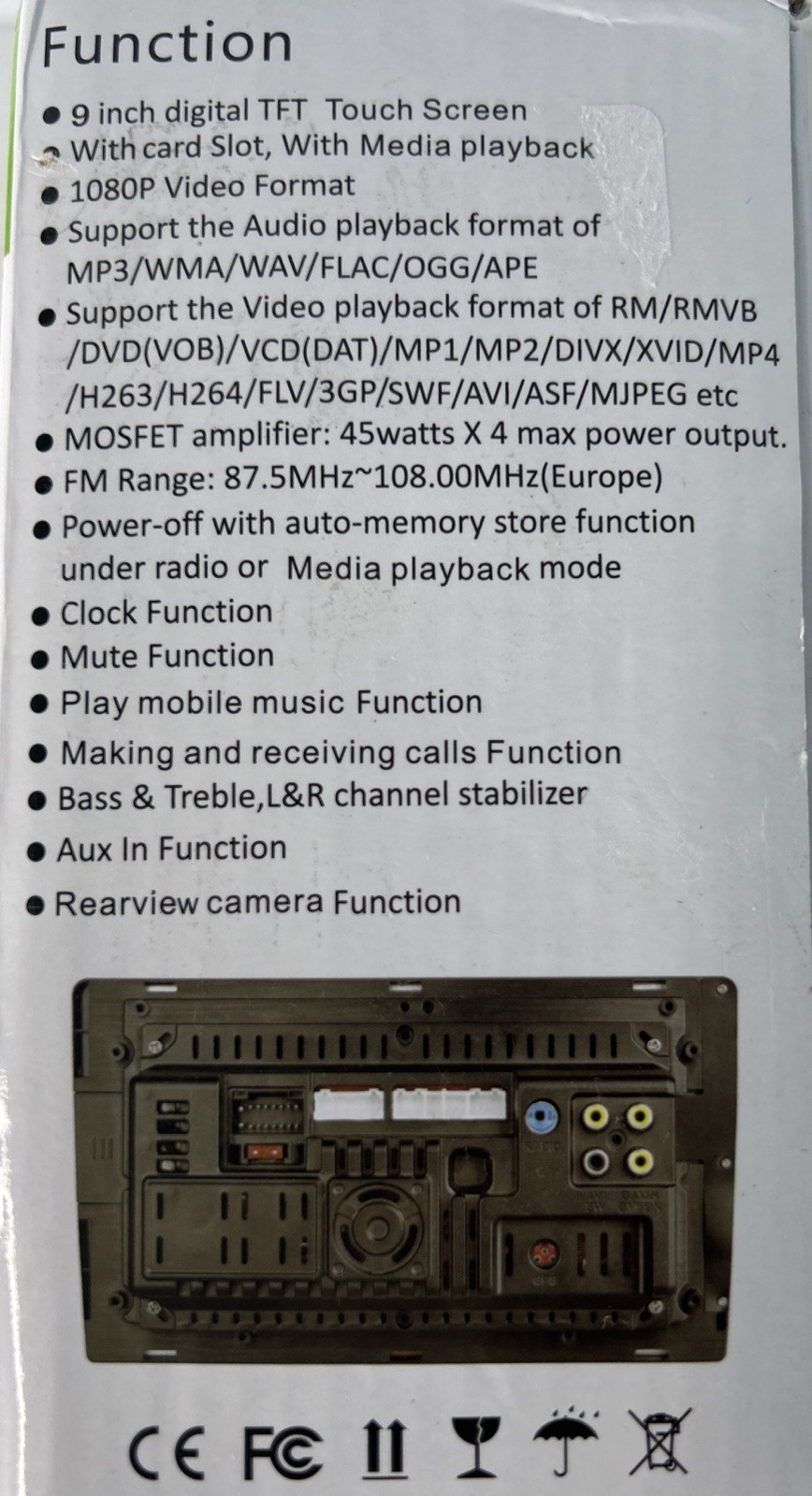 CML-Play 9019C-Play 9″ Car Stereo MP5 Player 1080P Touchscreen Radio Bluetooth