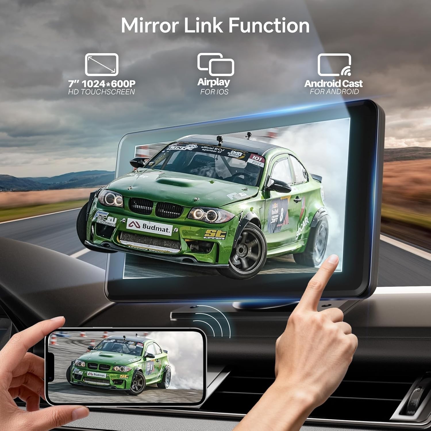 Portable 7-Inch Touchscreen Car Stereo: Bluetooth, GPS & Backup Camera Included
