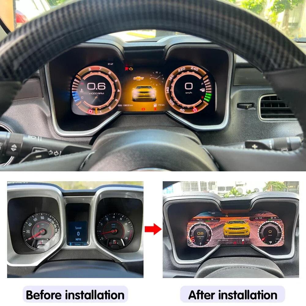 LCD Digital Instrument Cluster Speedometer Fits For Chevrolet Camaro 2010-2015