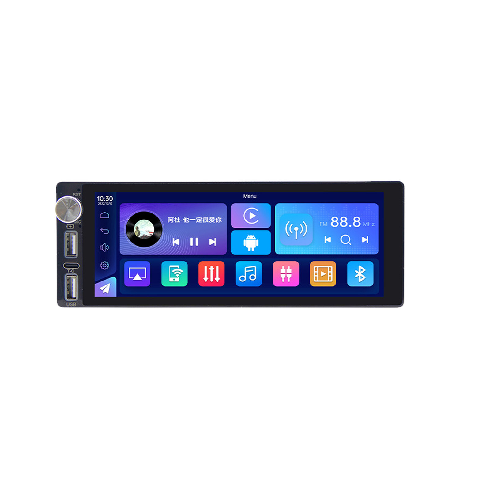Single Din Car Stereo Wireless Apple CarPlay 6.9″touchscreen Radio Bluetooth USB