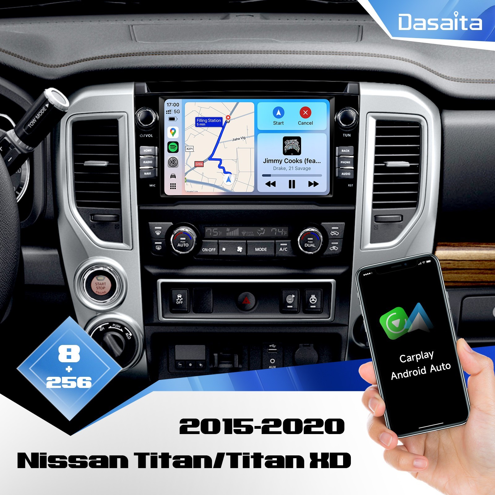 Dasaita Car Stereo for Nissan Titan 2016-2020 Android 13 Radio Gyro DTS GPS BT