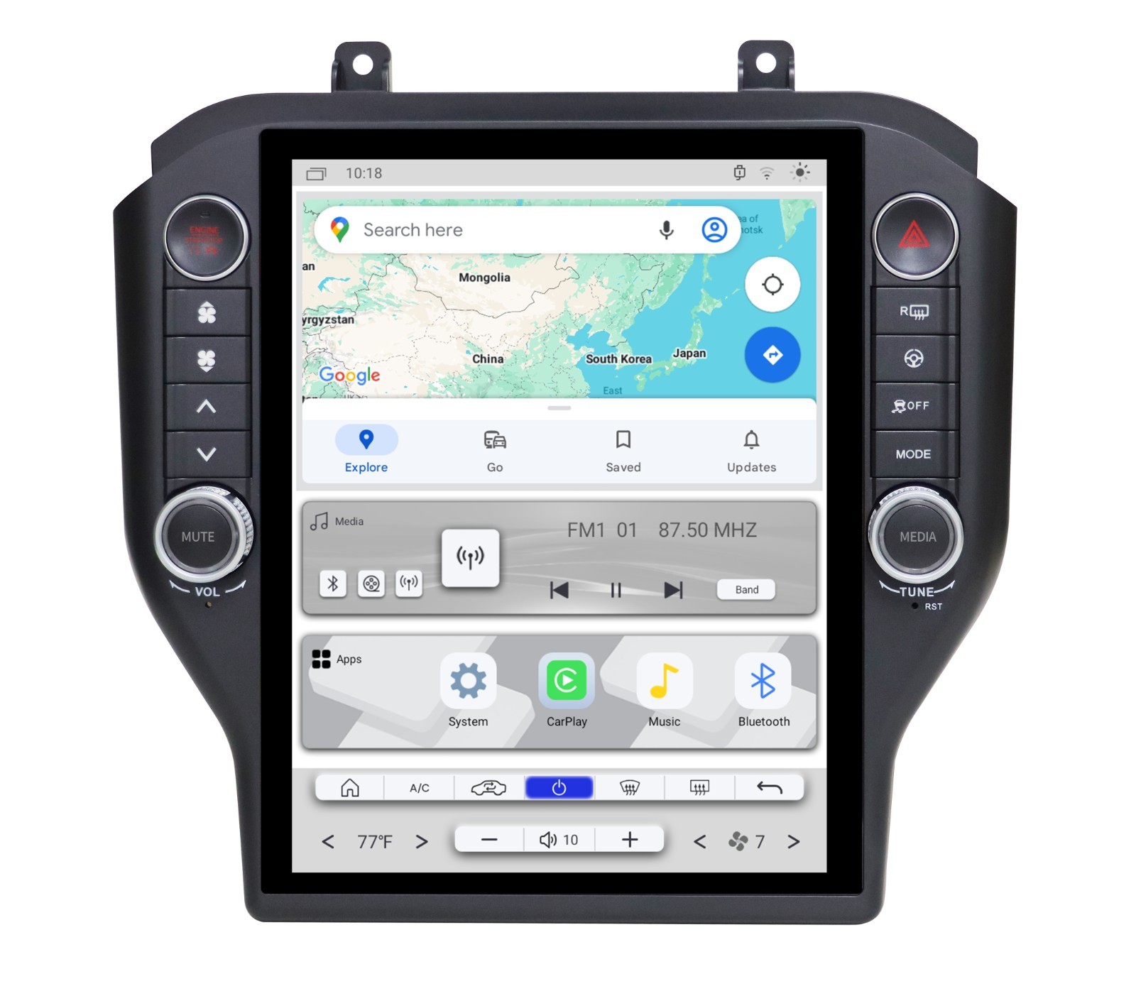 Android 13 Car Radio Stereo Tesla style For Ford Mustang 2015-2023 Carplay GPS