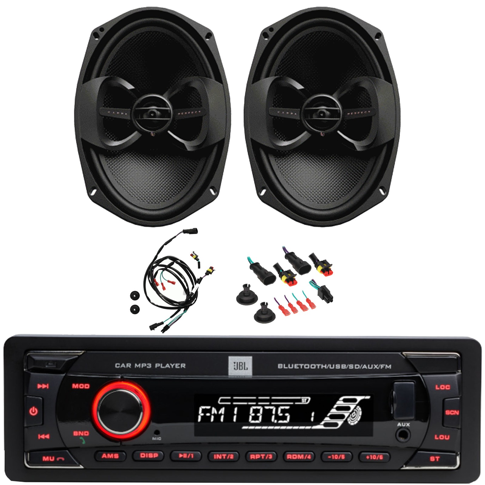 JBL Celebrity100 1-DIN Bluetooth Receiver, 2x 6×9” 300W Speakers, (2014-2022)