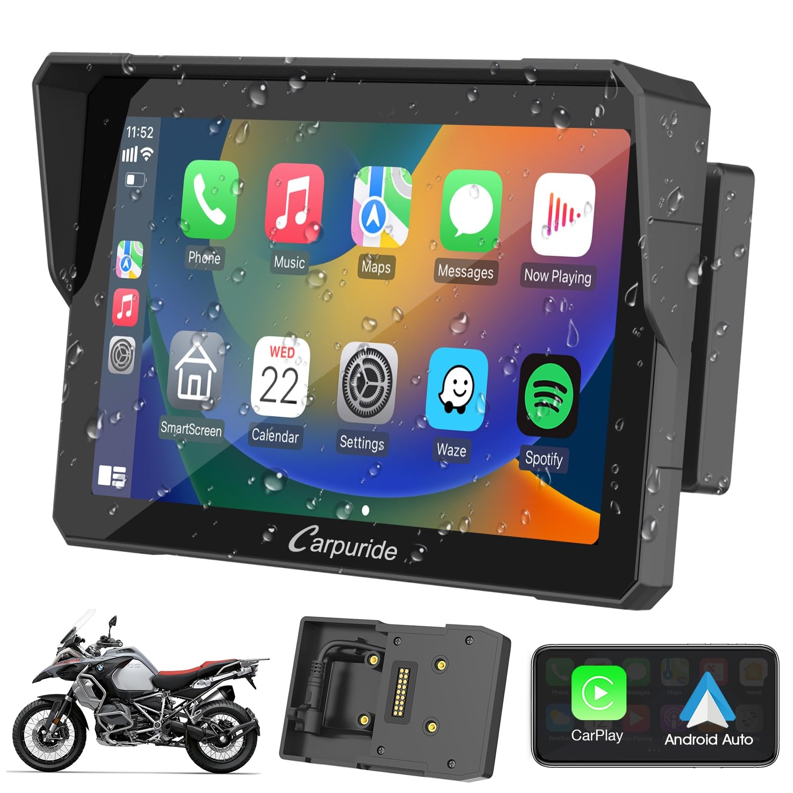 W702b Motorcycle Carplay Screen For Bmw R1200gs R1250gs S1000xr Motorcycle 7 Inc