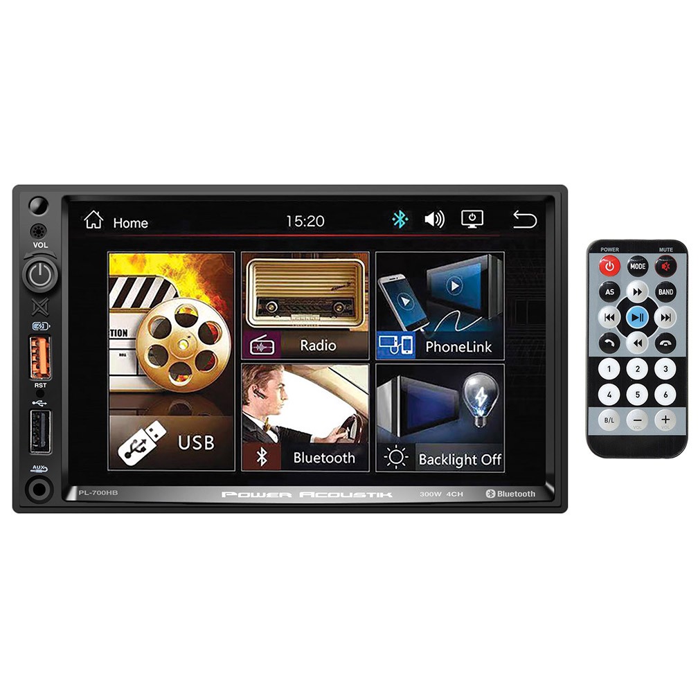 POWER ACOUSTIK 7” LCD 2-DIN DIGITAL MEDIA BLUETOOTH RECEIVER w/ANDROID PHONELINK