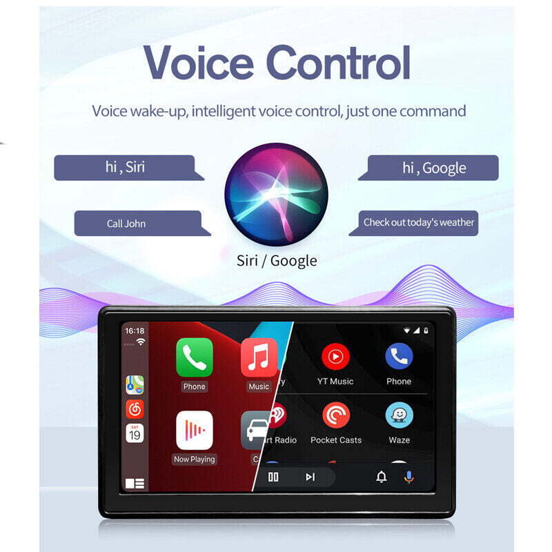 7″ Touchscreen Apple Carplay Android Auto Portable Car Radio Receiver Mp5 Player