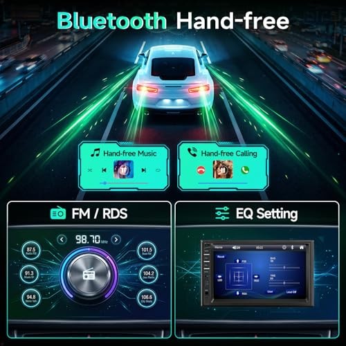 Car Stereo Double Din Radio with Bluetooth, Car Car MP5 Player(No CarPlay)