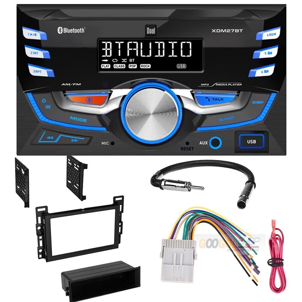 Dual XDM27BT AM/FM Radio MP3 Player Car Stereo & kit for 2005-2009 Pontiac G6