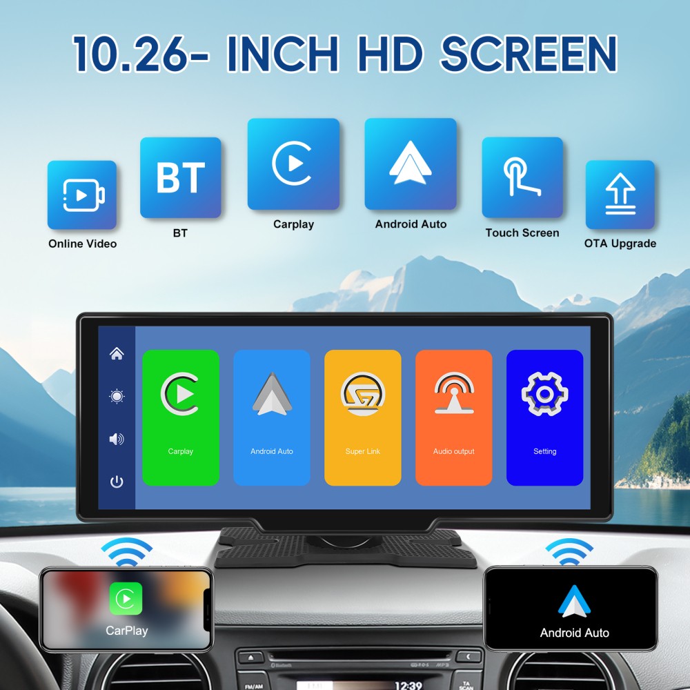10.26 Apple CarPlay Android AUTO Airplay Universal Smart Player Support Radio