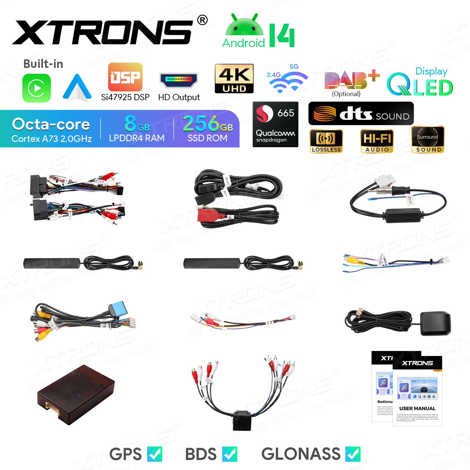 9″ QLED 8-Core 8+256GB Android 13 Car Play GPS Stereo For Audi MK2 TT