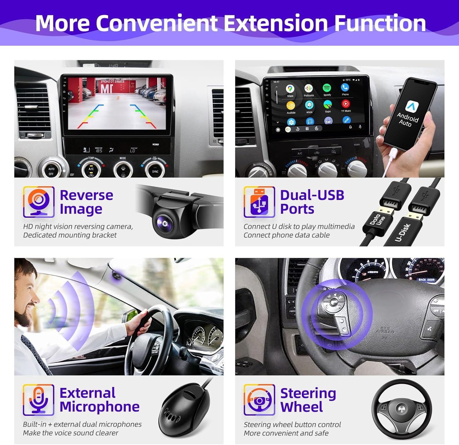 10″ 8Core 32G Android Auto Carplay for Toyota Tundra 2007-2013 Sequoia 2008-2018