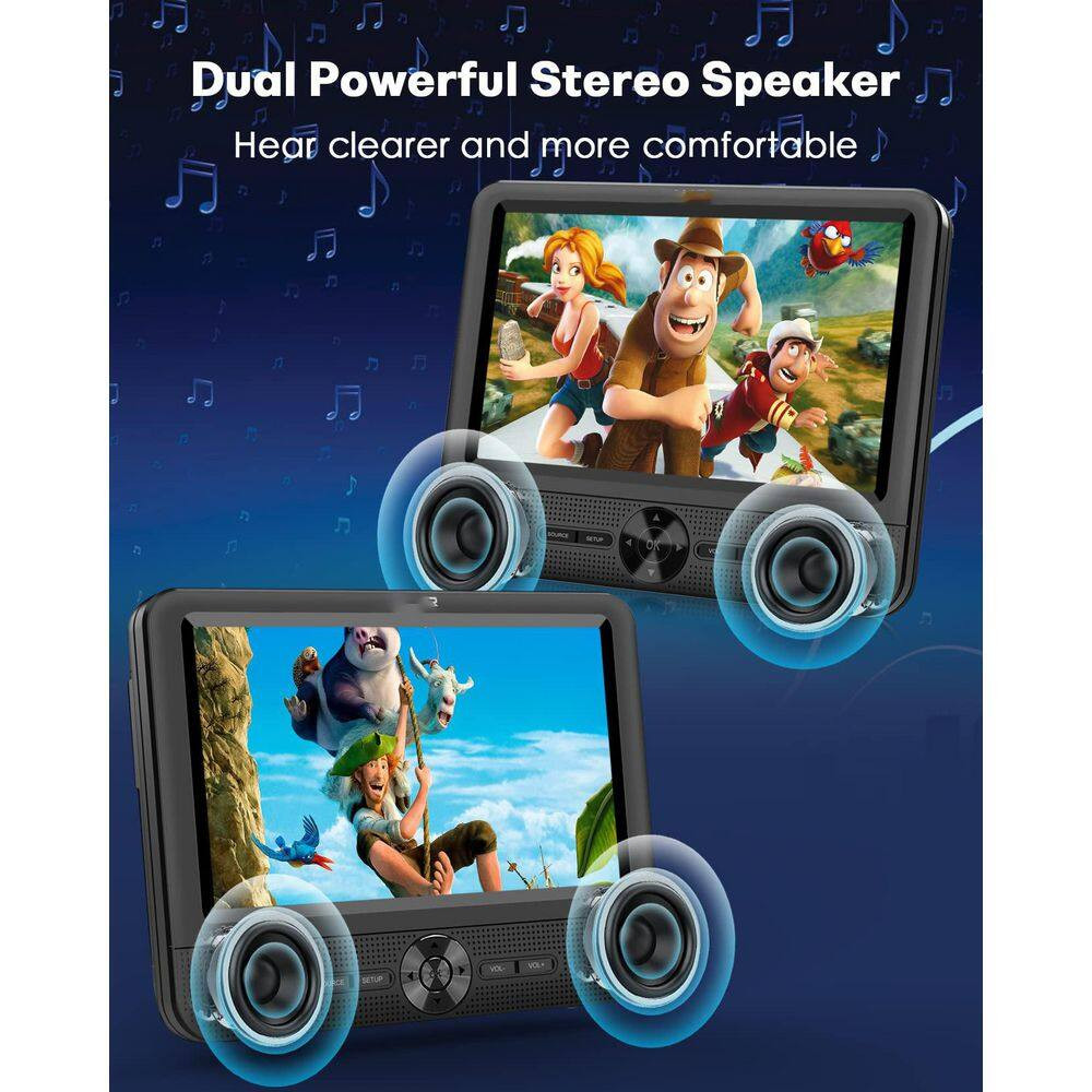 7.5 In. Car DVD Player Dual Screen Play a Same/2 Different Movies with AV Out/In