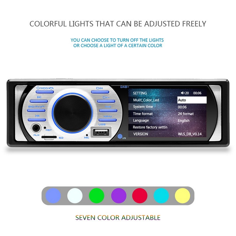 AUX 4×45W DAB+ 3 In MP5 1 Din USB TF Bluetooth Universal Car Stereo FM