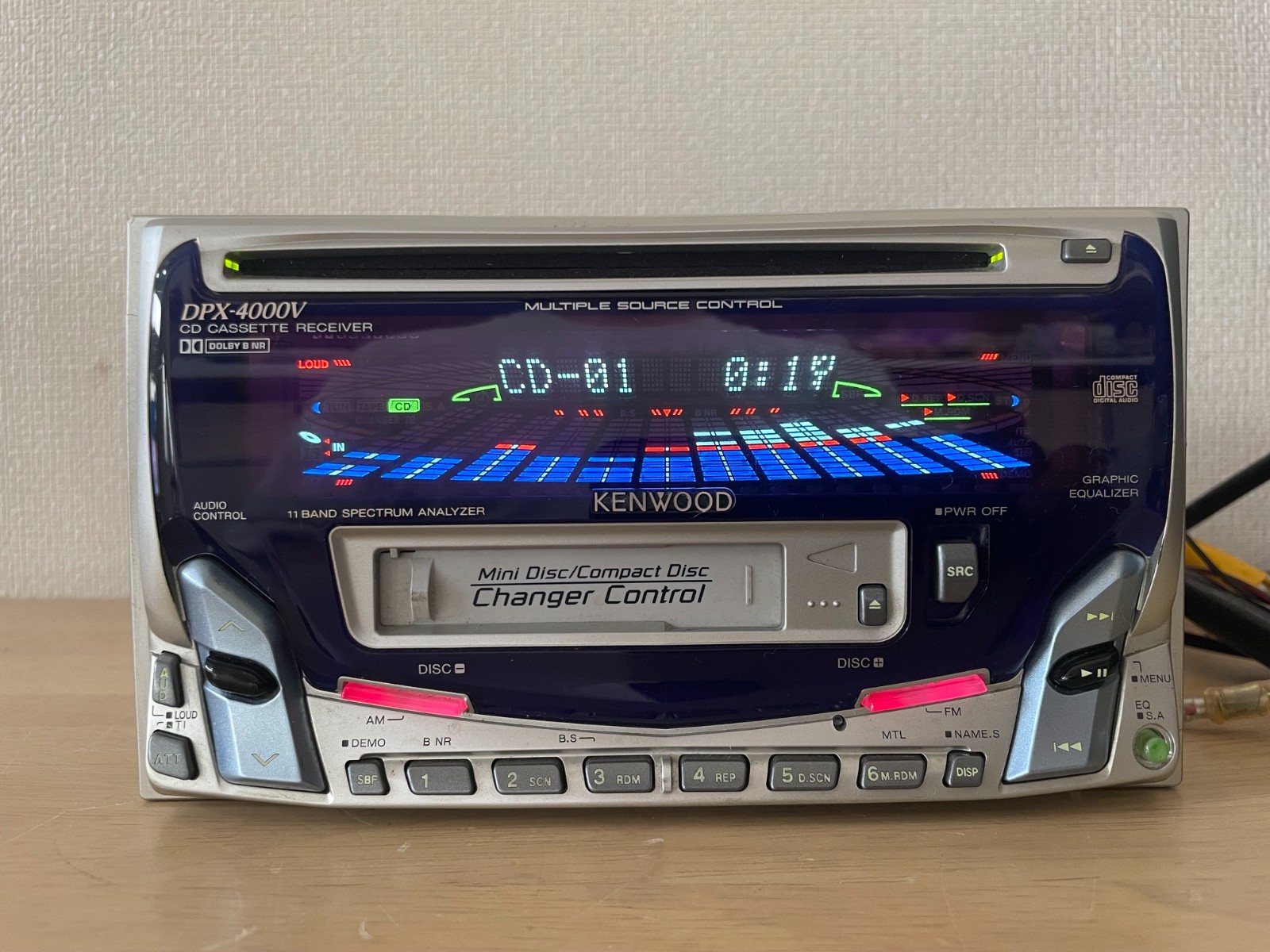 Kenwood DPX-4000V 2DIN Car Audio CD Cassette Bluetooth Player Tested Working