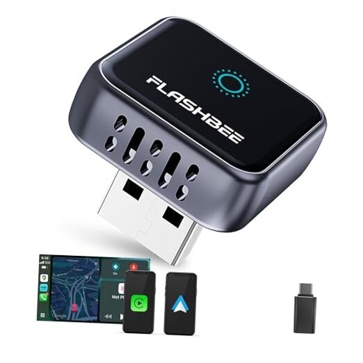 2026 [2-in-1] Latest Wireless CarPlay & Android Auto Adapter, Converts Wired