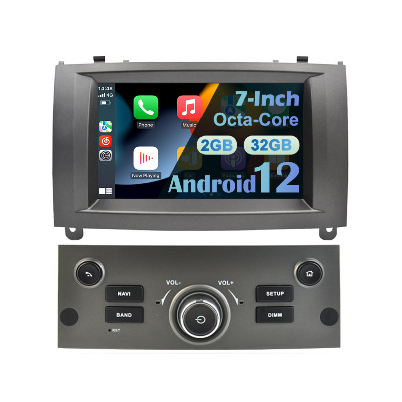 For Peugeot 407 2004-2011 Car Stereo Radio 8-Core Android 12 Carplay GPS 2+32G