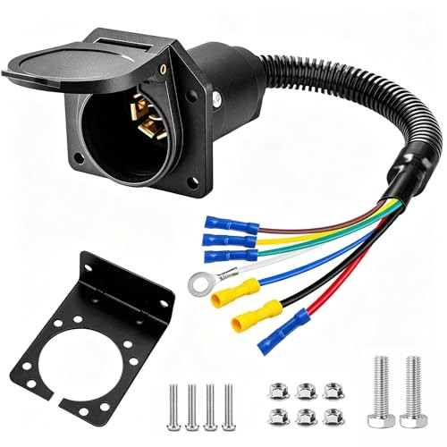 7 Pin Trailer Plug 7 Way Truck Electrical Wiring Harness Connector