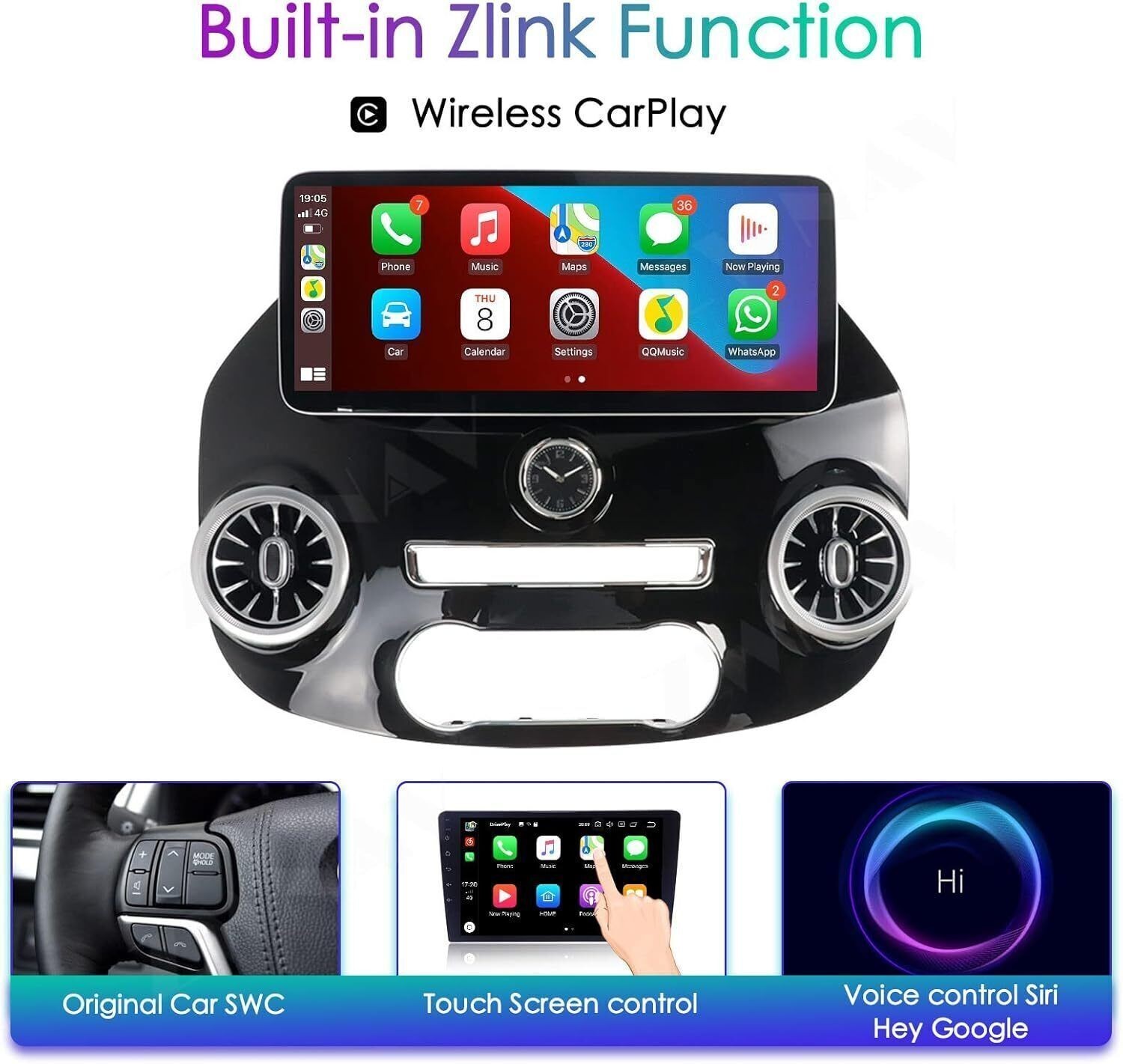 12.3″ Car Stereo Radio Auto Android Carplay 2+32GB For 2014-22 Benz Vito Metris