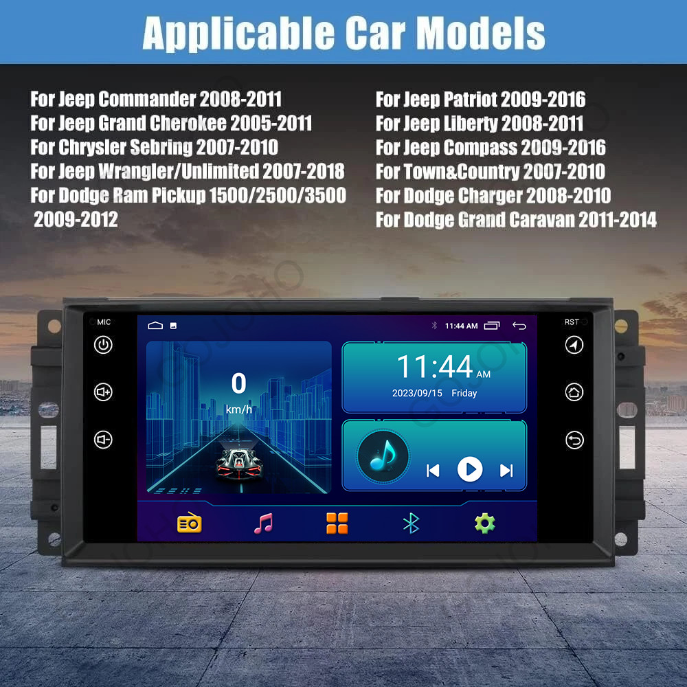 7″Android15 For Jeep Patriot 2009-2011 Car Radio Stereo Carplay GPS Navi Screen