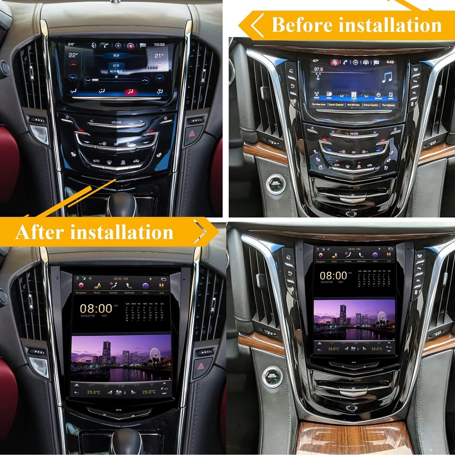 9.7″ Car Stereo Radio For Cadillac ATS SRX XTS CTS AHD Android Carplay GPS Navi