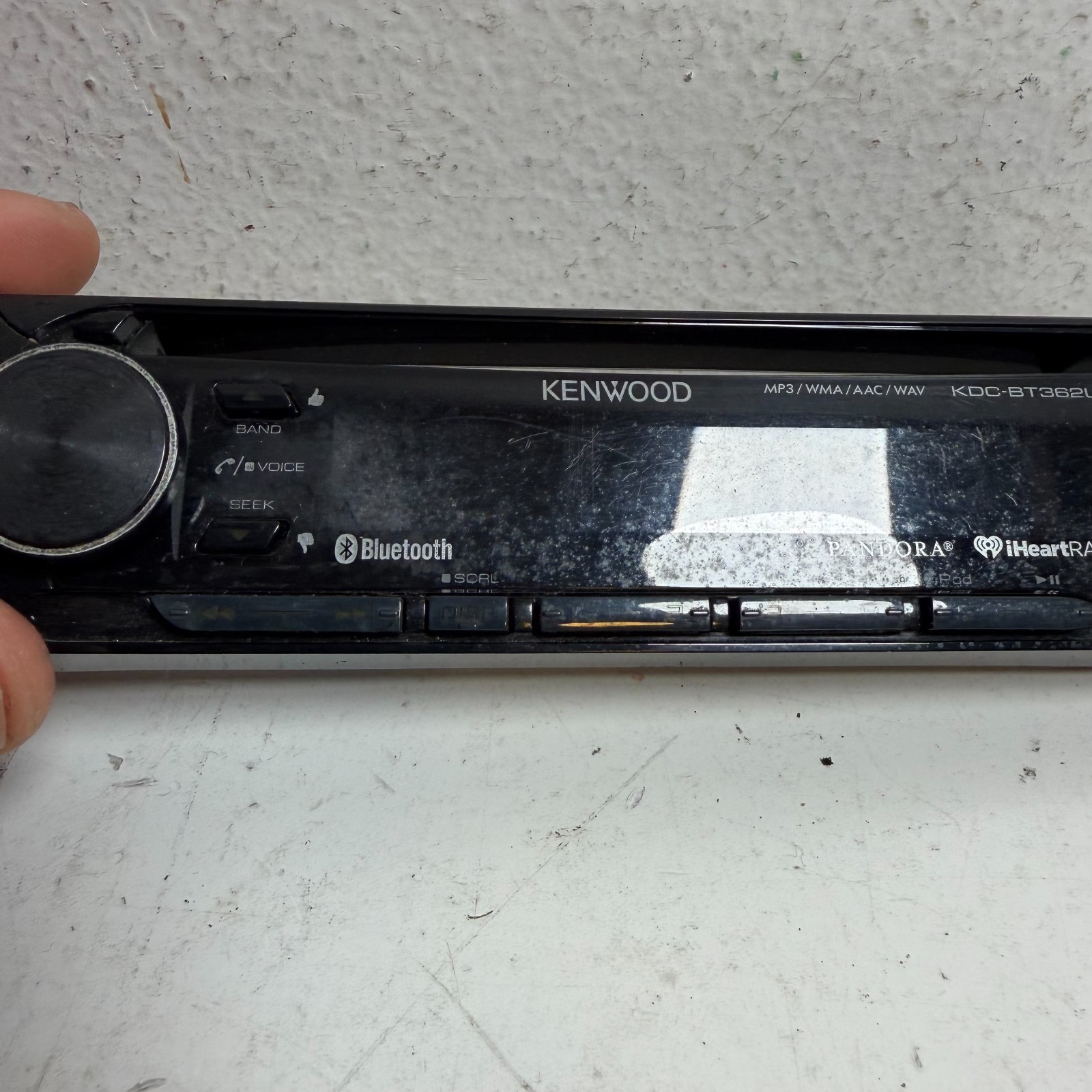Kenwood KDC-BT362U Bluetooth Pandora iHeartRadio USB MP3 Car Stereo Faceplate
