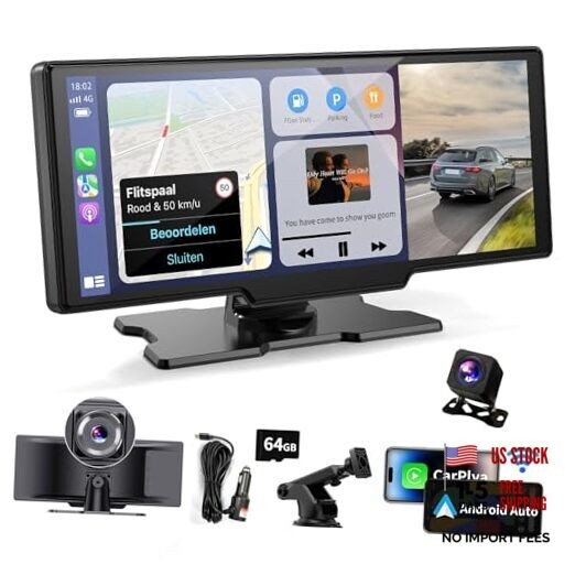 Wireless Portable Carplay Screen for Car – 10.26Inch Carplay & Android Auto