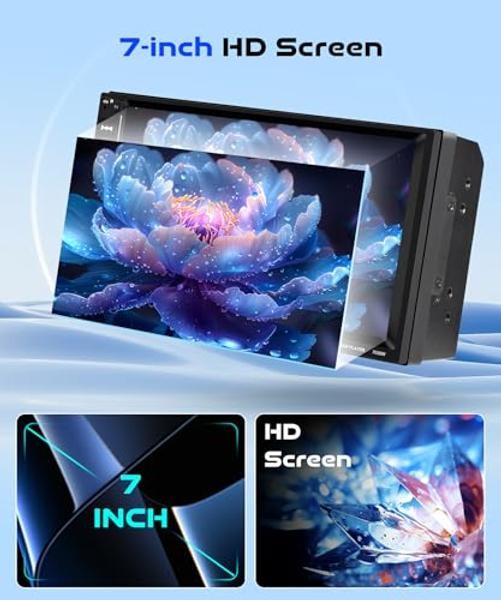 7″ Double Din Car Stereo with Bluetooth 5.1 Bluetooth – CarPlay & Android Auto