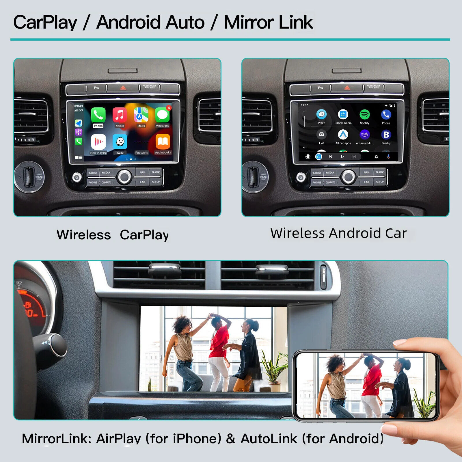 Carplay Android Auto Interface For Volkswagen Touareg RNS850 System 2010-2018 US