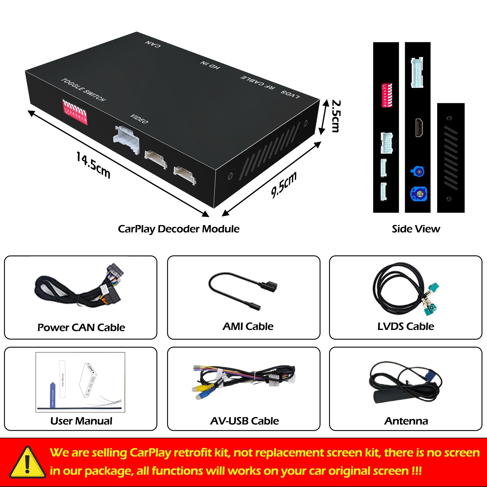 For Audi A3 A4 A5 A6 A7 A8 Q3 Q5 Q7 Wireless CarPlay Android Auto Upgrade Kit