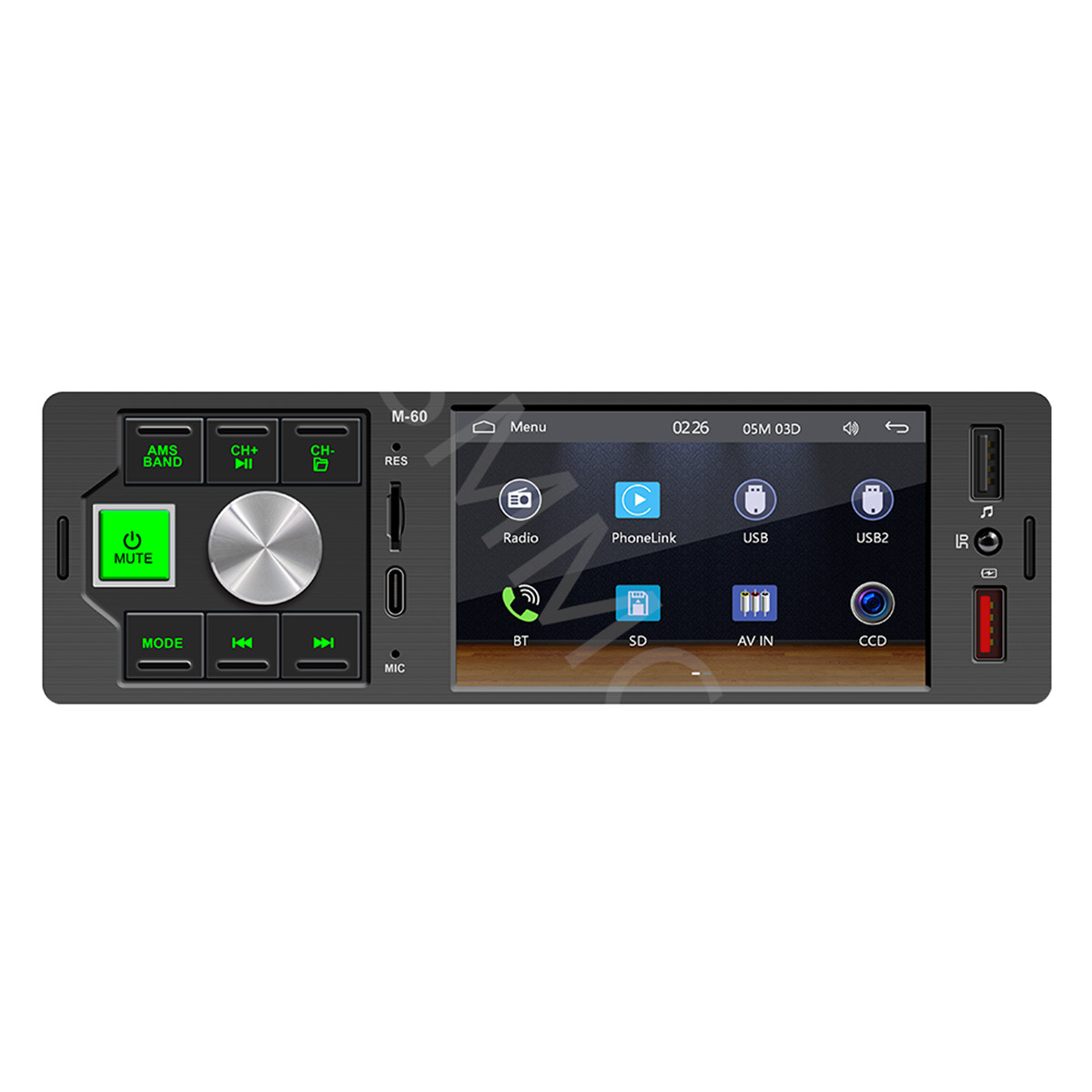 Car Radio Player For CarPlay Android Auto Touch Screen Bluetooth TF AUX USB RCA