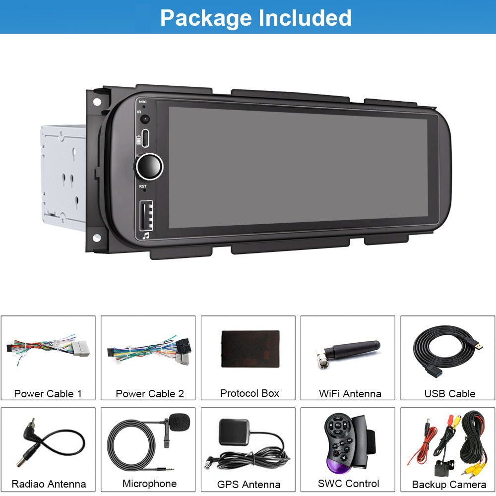 For Jeep Grand Cherokee 1999-2004 Apple Carplay Car Stereo Radio Android 15 Navi