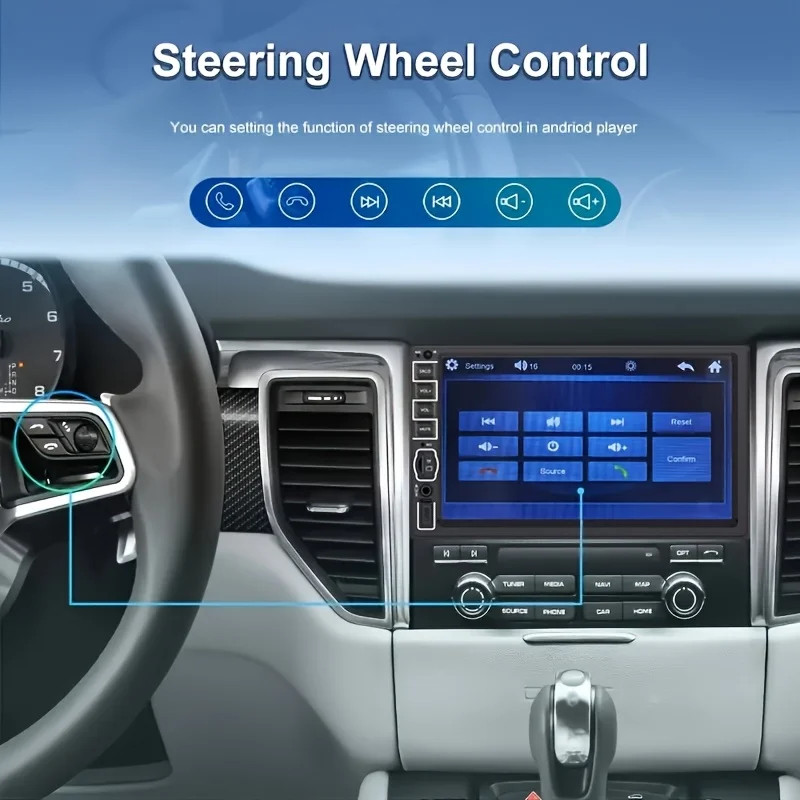 7″ Double 2 DIN Car MP5 Player Bluetooth Touch Screen FM Stereo Radio + Camera’