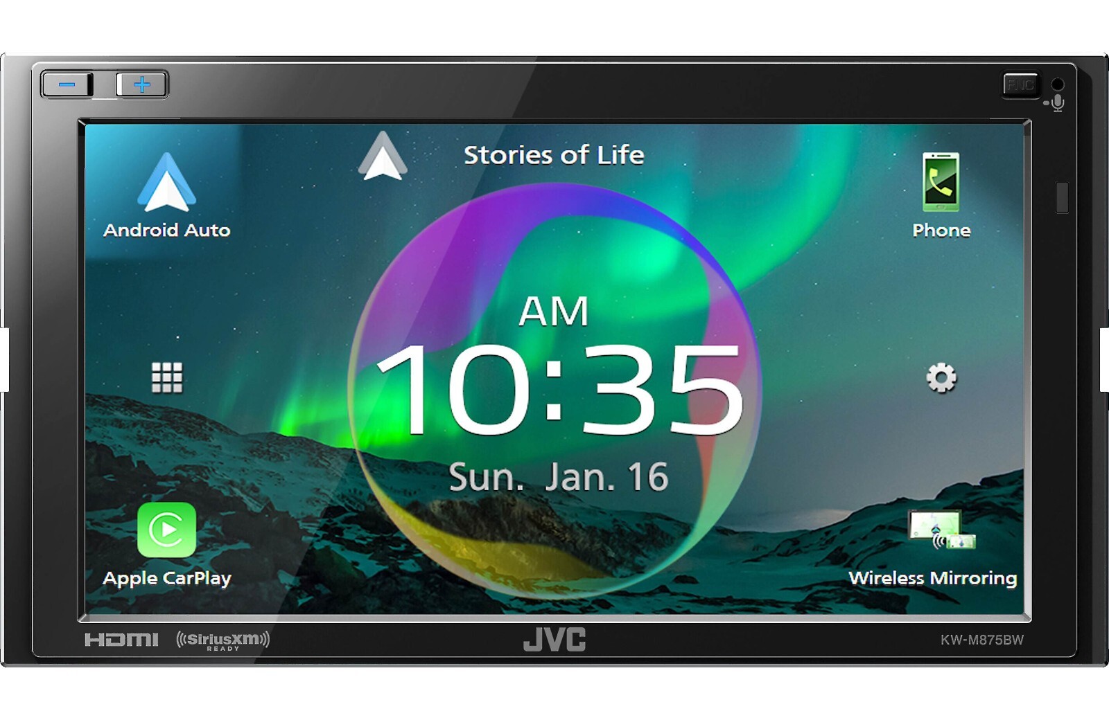 JVC KW-M875BW Double DIN Bluetooth WiFi USB Car Receiver with 6.8″ Touchscreen
