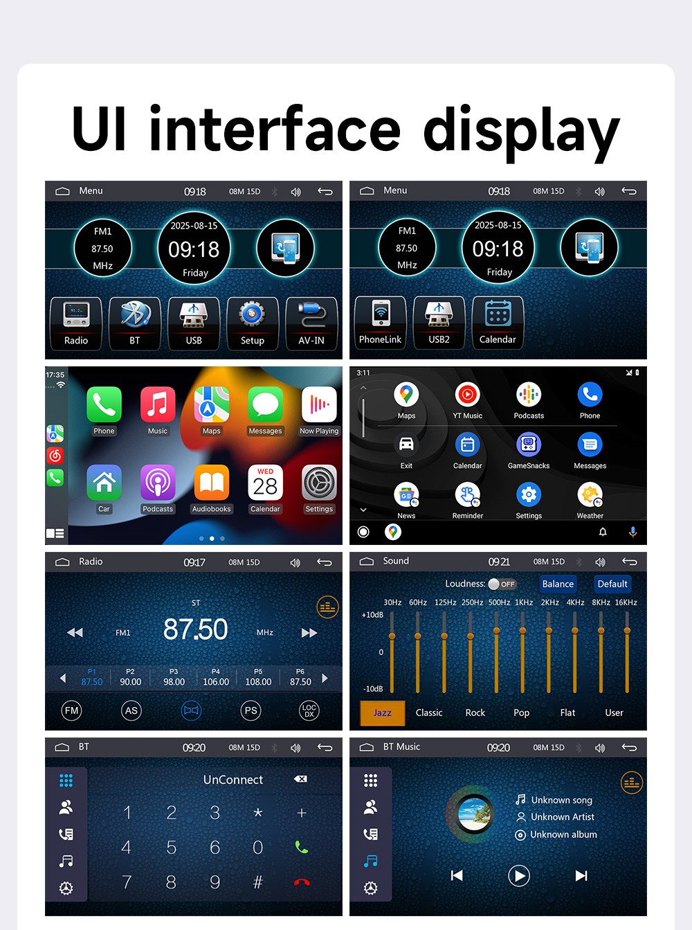 1 Din 7″ Car Stereo Radio Bluetooth with Apple Carplay Touch Screen MP5 Player