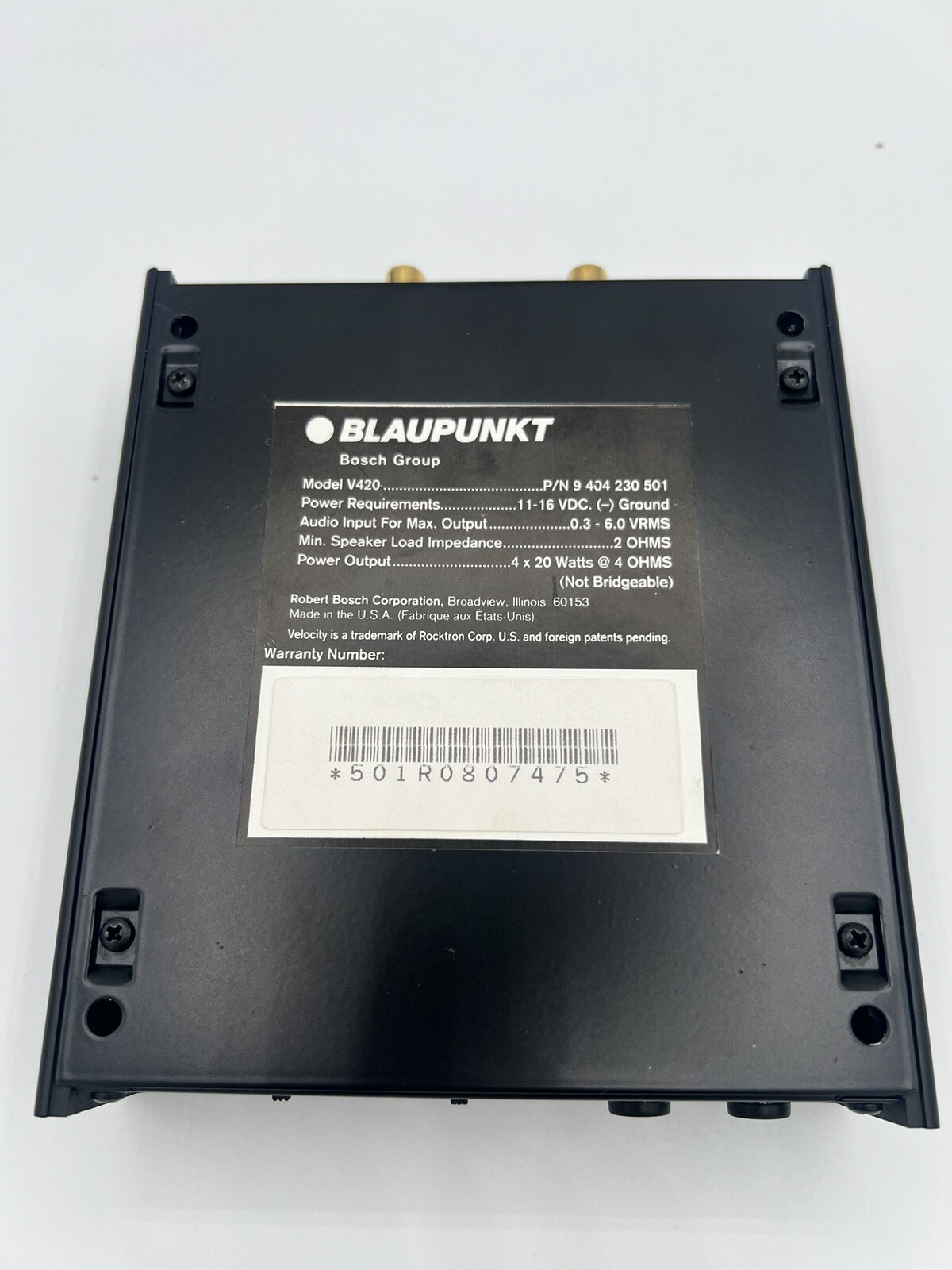 Blaupunkt Velocity V420 Amplifier. 420 Watt Brand New In Factory Box