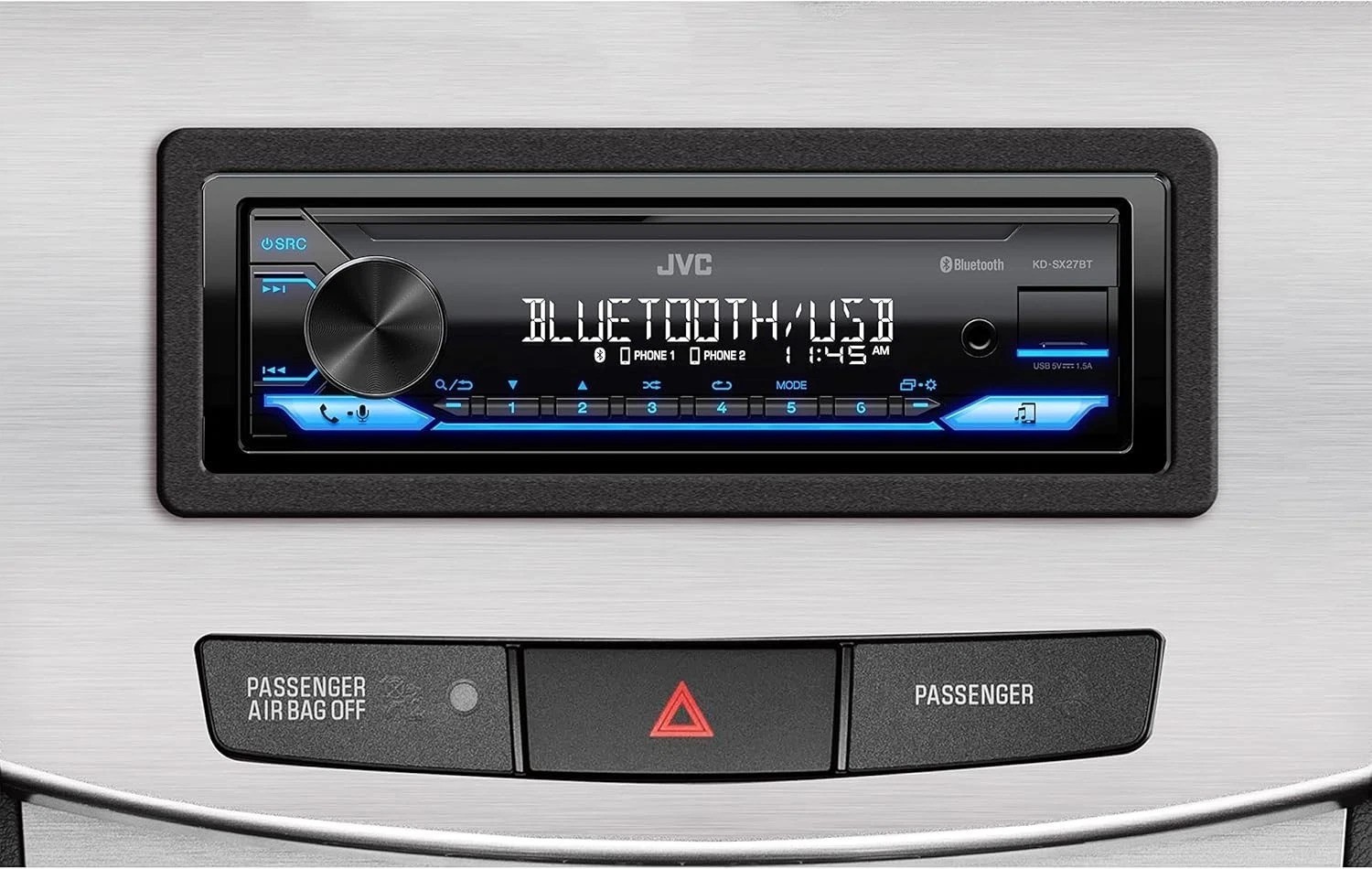 KD-SX27BT Car Stereo with Bluetooth, 100W Digital Media Receiver, 1.5A USB to…
