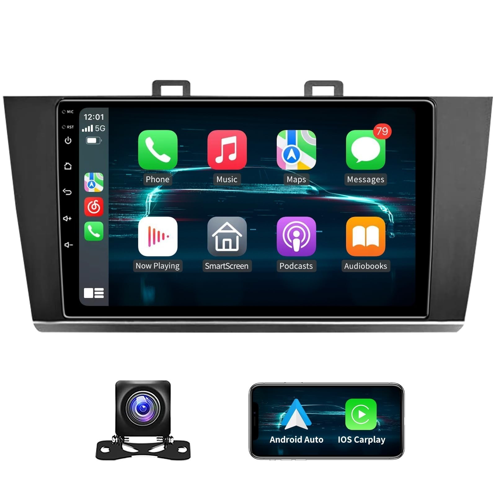 Car Radio Stereo Carplay For 2015-2018 Subaru Legacy Outback 4+64G 9in FM 4+64G