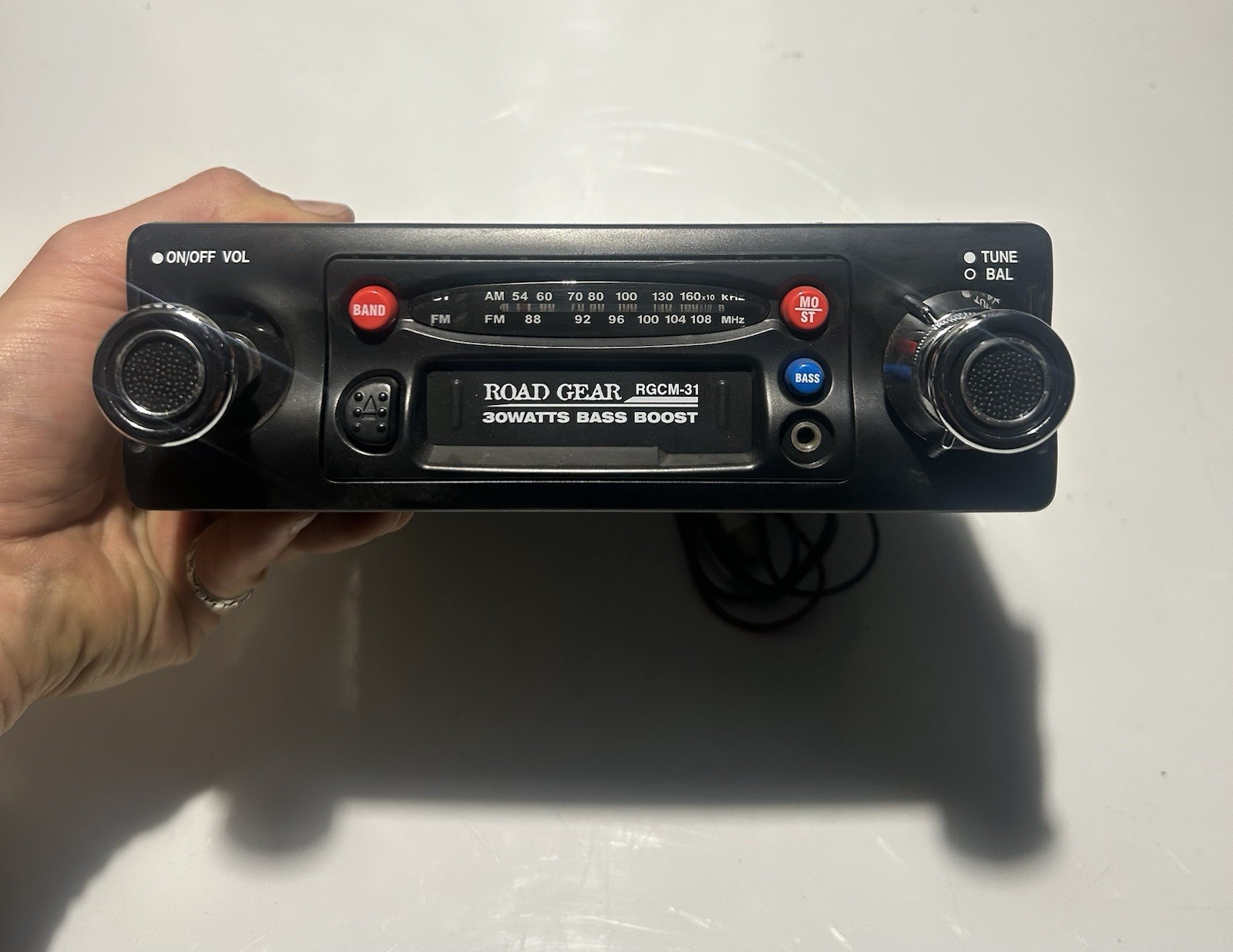 NEW ROAD GEAR 60s 70s UNIVERSAL SHAFT-STYLE STEREO/RADIO W/ CUSTOM KNOBS