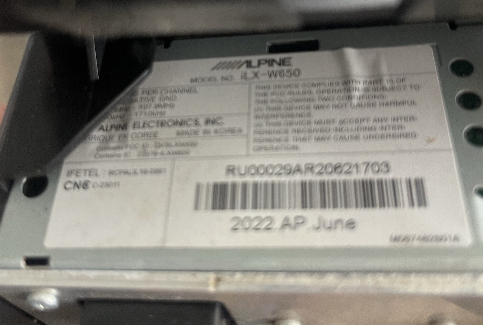 Alpine iLX-W650 Touchscreen Digital Multimedia Receiver