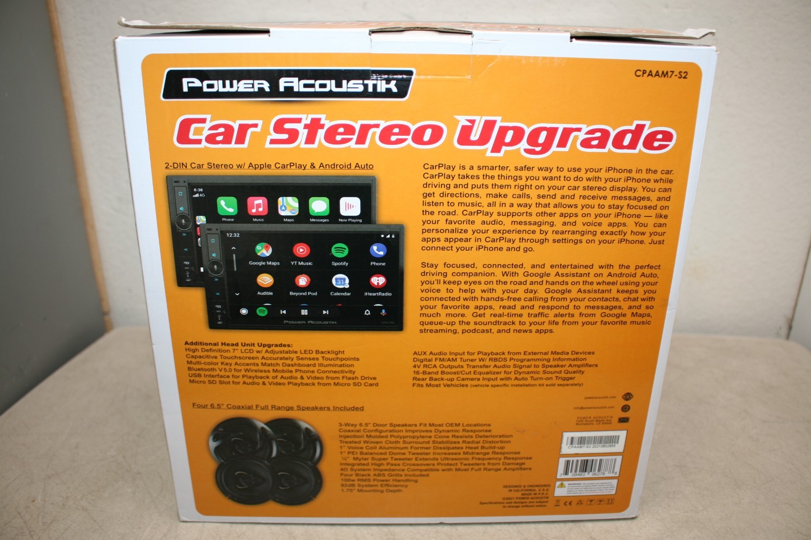 Power Acoustik Car Stereo CPAAM7-S2 New In Box Apple Car Play Android auto NEW!
