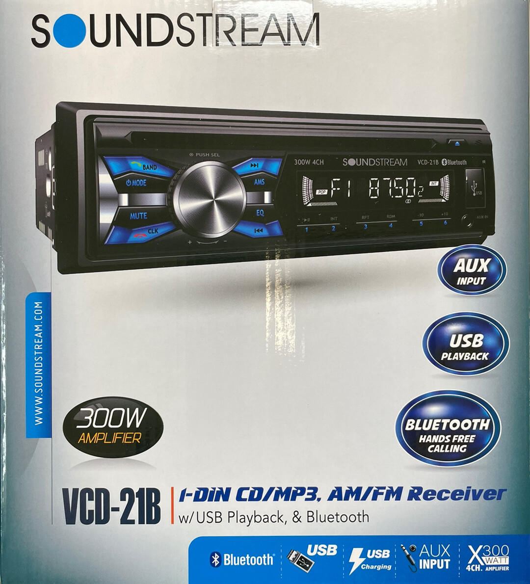 SOUNDSTREAM Single DIN Bluetooth CD Player w/ 32GB USB Playback | VCD-21B